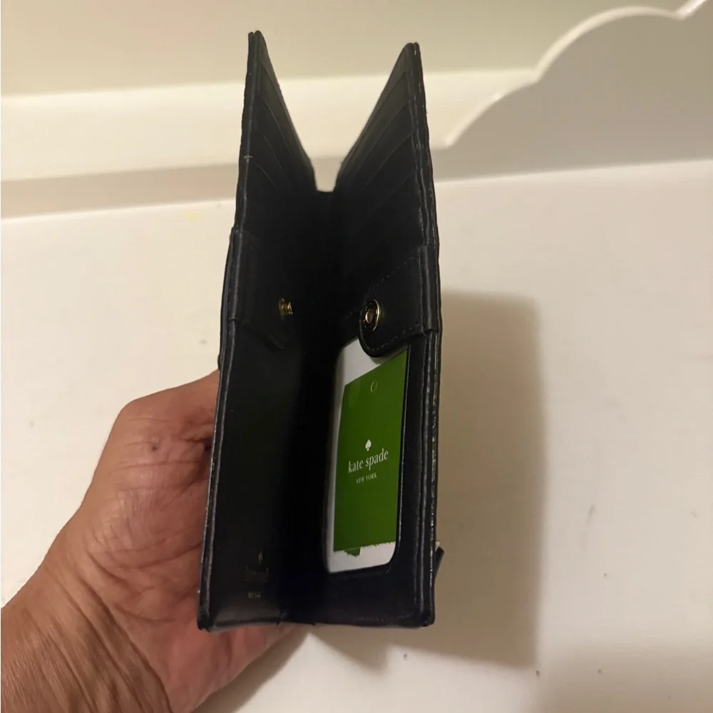 Kate Spade Pop Art Check Stacy Bifold Wallet Grove Street Printed Black. New - Picture 9 of 10